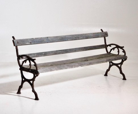 Vintage Painted Garden Bench-SA-1075674