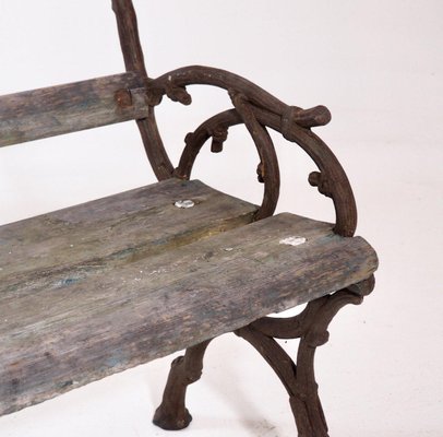 Vintage Painted Garden Bench-SA-1075674