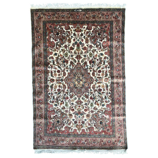 Vintage Pakistani Silk and Wool Rug