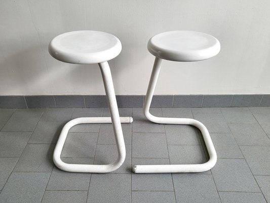 Vintage Paperclip K700 Stools in Steel by Philip Salmon & Hugh Hamilton, 1980s, Set of 2-CGX-1806277