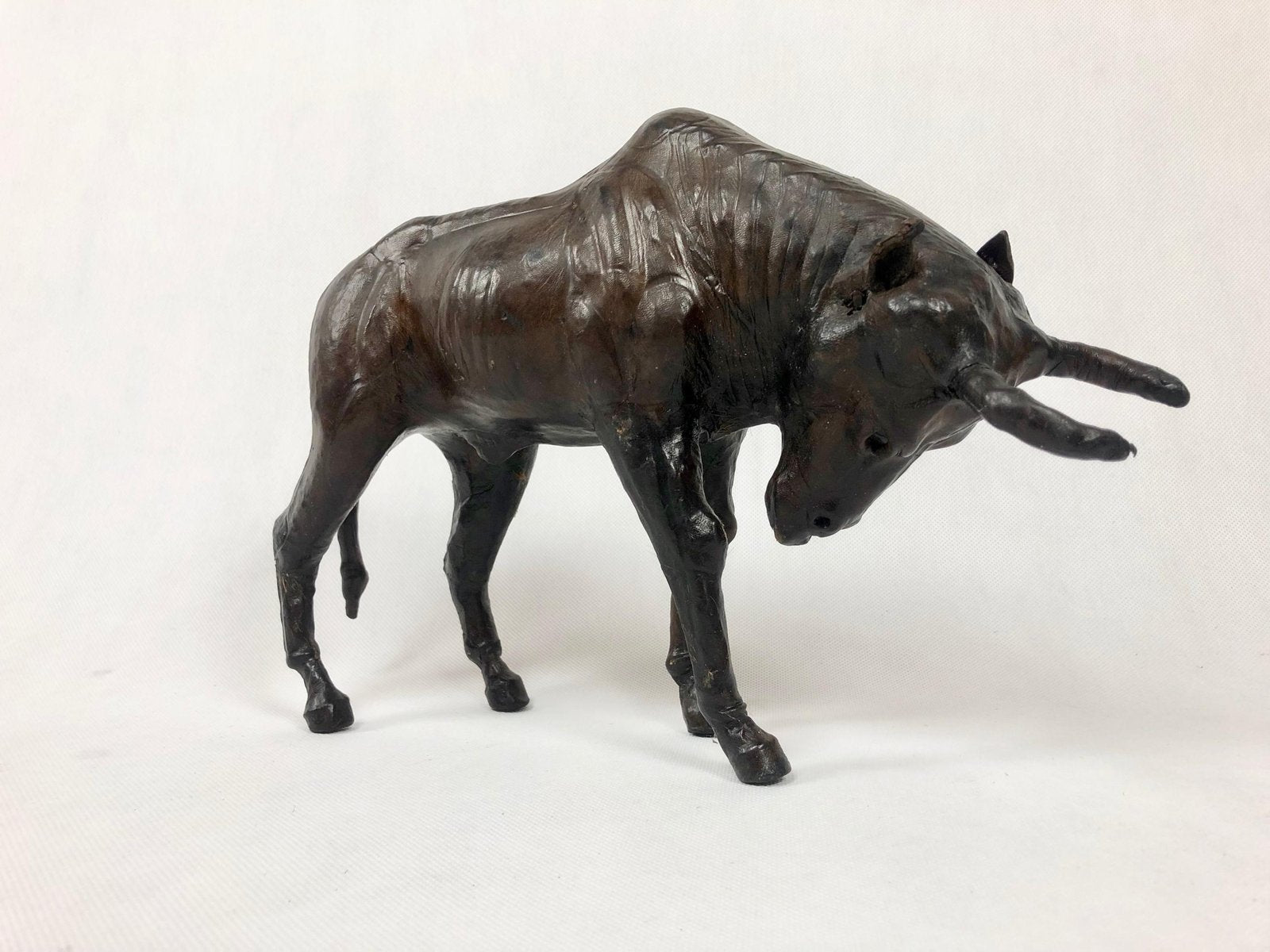 Vintage Papier Mâché Buffalo Figure, 1970s