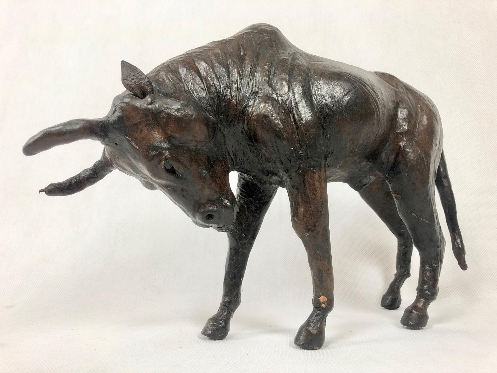 Vintage Papier Mâché Buffalo Figure, 1970s