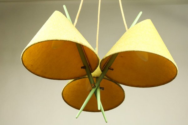 Vintage Pastel Green Pendant Lamp from Rupert Nikoll, 1950s-FUP-570896