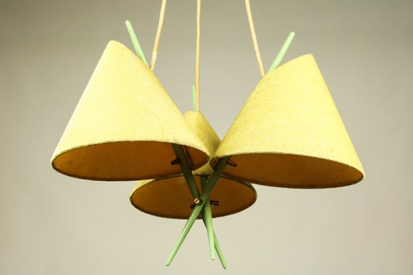 Vintage Pastel Green Pendant Lamp from Rupert Nikoll, 1950s-FUP-570896