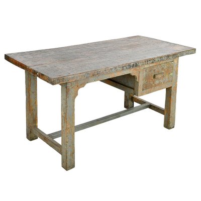 Vintage Patinated Wood Desk-NQ-1823127