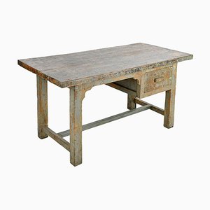 Vintage Patinated Wood Desk-NQ-1823127