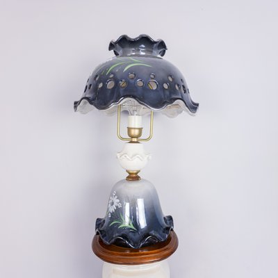 Vintage Patterned Ceramic Column Table Lamp, 1930s-ZLY-925431