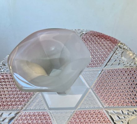 Vintage Pedestal Cake Stand in Pink & Clear Crystal, 1970s-LCR-1279388