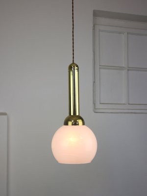 Vintage Pendant Lamp in Metal and Opaline-HGJ-1299390