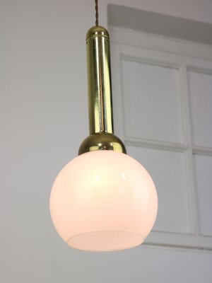 Vintage Pendant Lamp in Metal and Opaline-HGJ-1299390