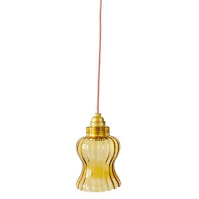 Vintage Pendant Light in Yellow & Pink Glass-BMU-1807720