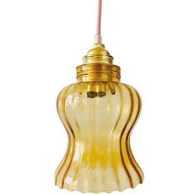 Vintage Pendant Light in Yellow & Pink Glass-BMU-1807720