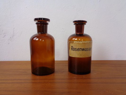 Vintage Pharmacists Glass Bottles, Set of 8-RDW-1785311