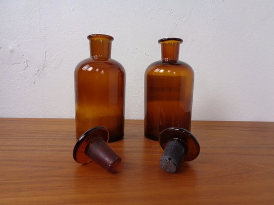 Vintage Pharmacists Glass Bottles, Set of 8-RDW-1785311