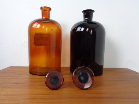 Vintage Pharmacists Glass Bottles, Set of 8-RDW-1785311