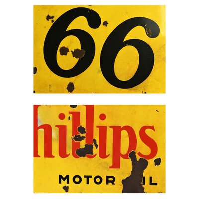 Vintage Phillips 66 Advertising Enamel Plate-NQ-1089411