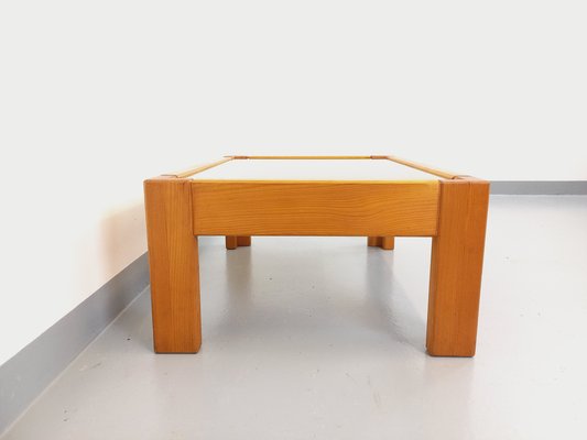 Vintage Pine and Smoked Glass Coffee Table, 1970s-AHO-1784581