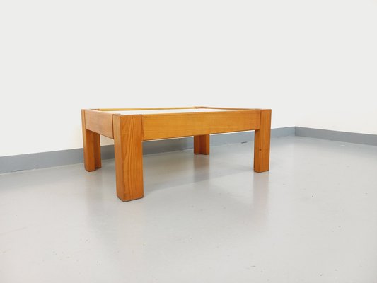 Vintage Pine and Smoked Glass Coffee Table, 1970s-AHO-1784581