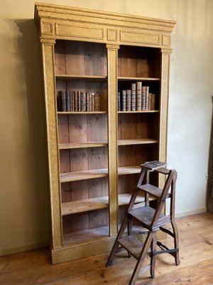 Vintage Pine Bookcase Cabinet-OFB-1813637