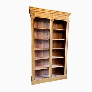 Vintage Pine Bookcase Cabinet-OFB-1813637