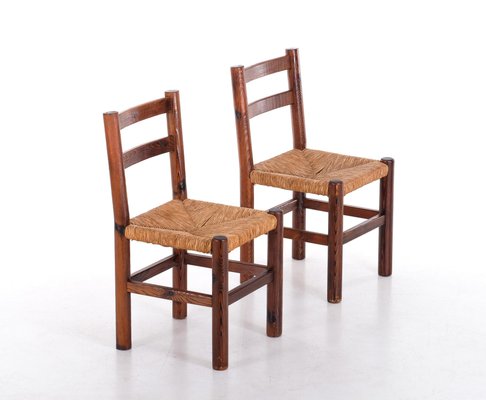 Vintage Pine Chairs, 1960s, Set of 4-QU-1706915