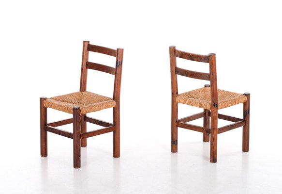 Vintage Pine Chairs, 1960s, Set of 4-QU-1706915