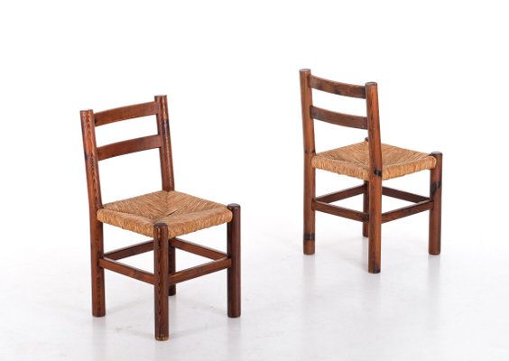 Vintage Pine Chairs, 1960s, Set of 4-QU-1706915