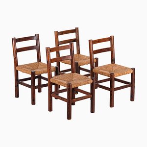 Vintage Pine Chairs, 1960s, Set of 4-QU-1706915