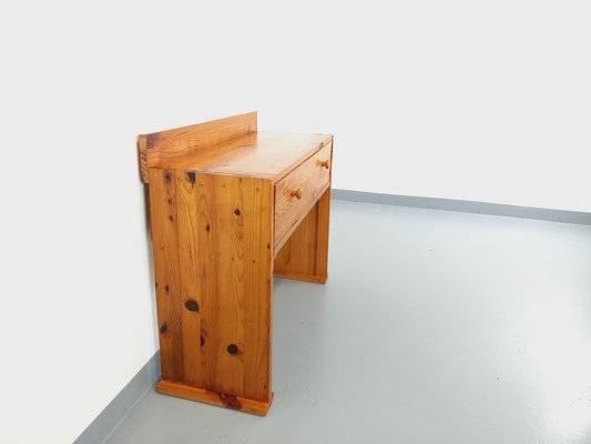 Vintage Pine Desk with Toboggan Feet, 1970s-AHO-1751759