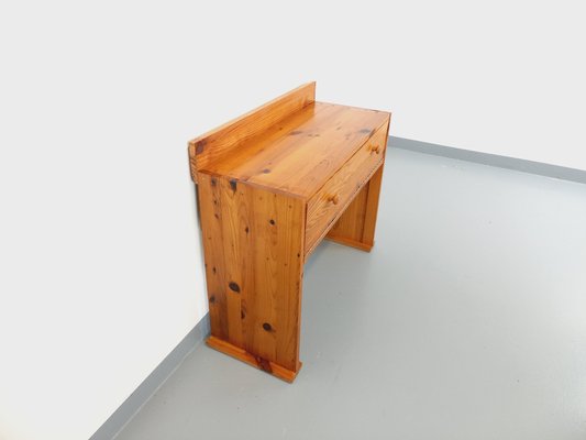 Vintage Pine Desk with Toboggan Feet, 1970s-AHO-1751759