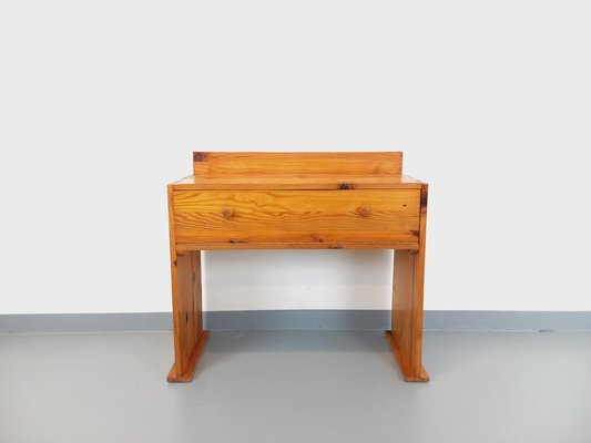 Vintage Pine Desk with Toboggan Feet, 1970s-AHO-1751759