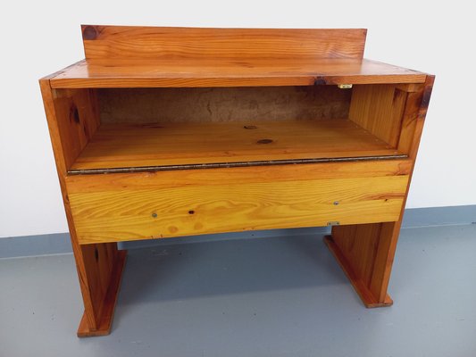 Vintage Pine Desk with Toboggan Feet, 1970s-AHO-1751759