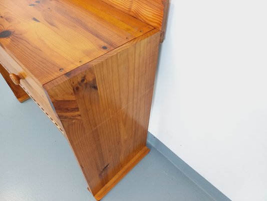 Vintage Pine Desk with Toboggan Feet, 1970s-AHO-1751759