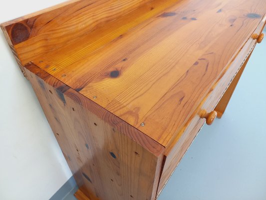 Vintage Pine Desk with Toboggan Feet, 1970s-AHO-1751759