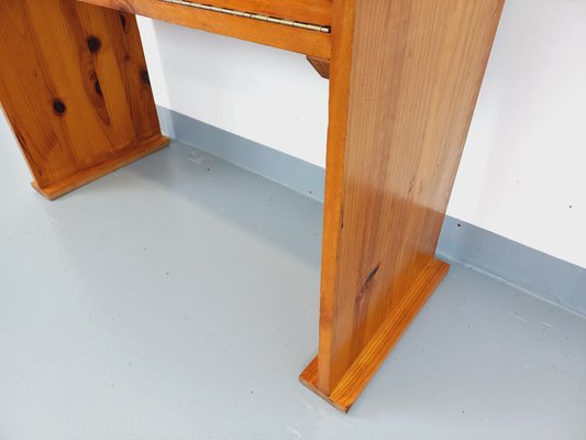 Vintage Pine Desk with Toboggan Feet, 1970s-AHO-1751759