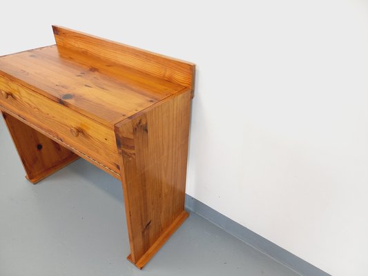 Vintage Pine Desk with Toboggan Feet, 1970s-AHO-1751759