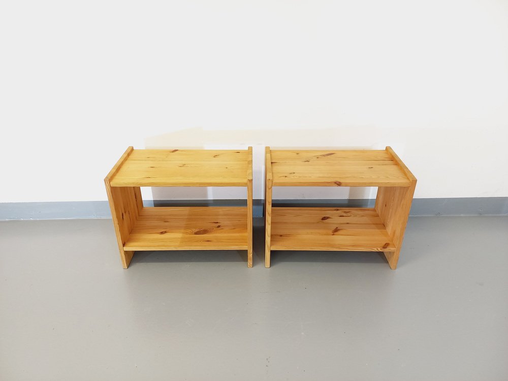 Vintage Pine Nighstands, Set of 2