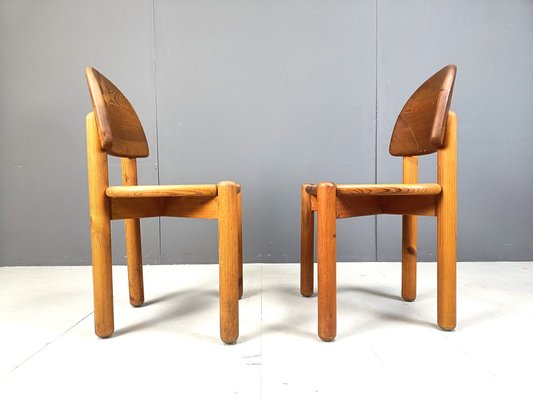 Vintage Pine Wood Dining Chairs, 1980s, Set of 6-IRH-2027108