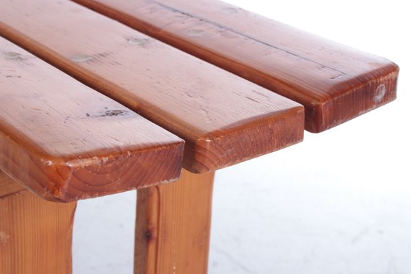 Vintage Pine Wooden Bench, France-EZZ-1130404