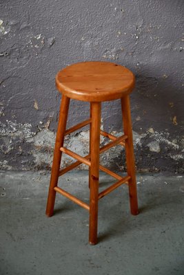 Vintage Pinewood Bar Stool, 1960s-AIU-1790800