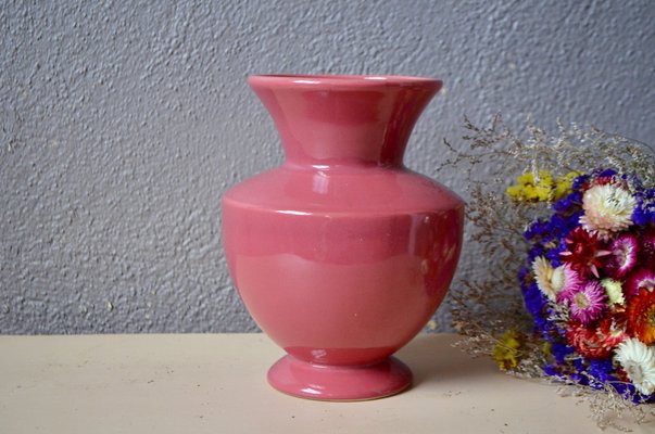 Vintage Pink Ceramic Vase from Niderviller-AIU-1397311