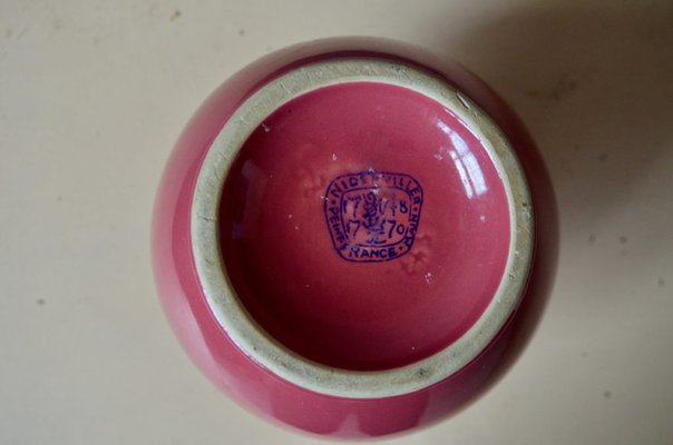 Vintage Pink Ceramic Vase from Niderviller-AIU-1397311