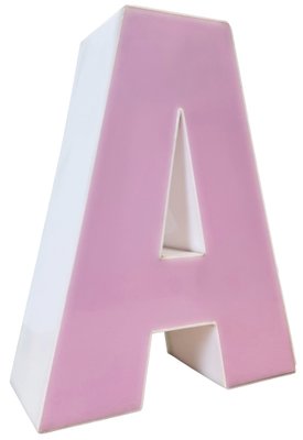 Vintage Pink Illuminated Letter A, 1970s-CGF-1757918