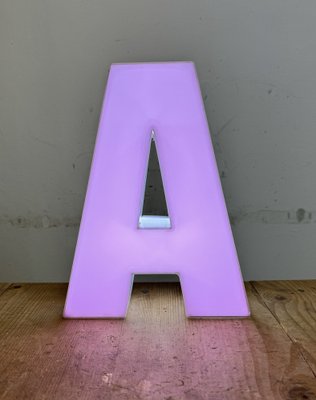 Vintage Pink Illuminated Letter A, 1970s-CGF-1757918