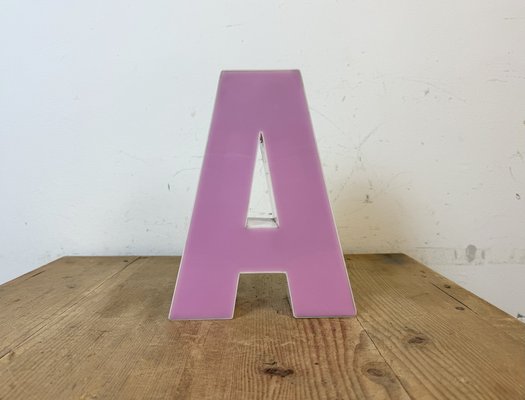 Vintage Pink Illuminated Letter A, 1970s-CGF-1757918