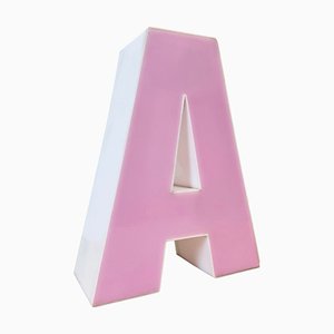 Vintage Pink Illuminated Letter A, 1970s-CGF-1757918