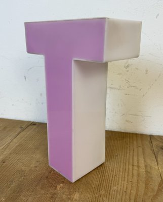 Vintage Pink Illuminated Letter T, 1970s-CGF-1757953