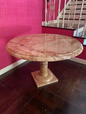 Vintage Pink Marble Table, 1970s-YNQ-1448984