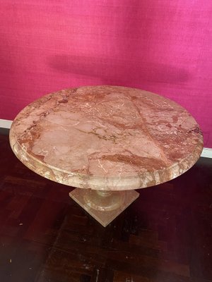 Vintage Pink Marble Table, 1970s-YNQ-1448984