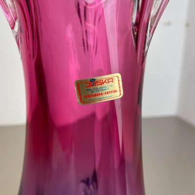 Vintage Pink & Purple Hand Blown Crystal Glass Vase from Joska, Germany, 1970-QZ-1217700